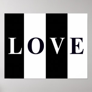 KÄRLEK I SVART & VIT Väggrumsutskriftsdekoration Poster
