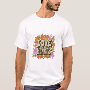 Kärlek i våra hjärtan, Valentines day blommigt-bre T Shirt