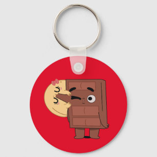 Kärlek i varje Bita Lustigt Cute Couple Kärlek Pan Nyckelring