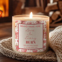 Kärlek i varje brinnande ljus - Candle Label för A Fyrkantigt Klistermärke