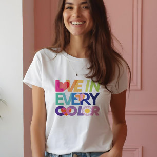 Kärlek i varje Färg-Roligt Heart of Rainbow Färger T Shirt