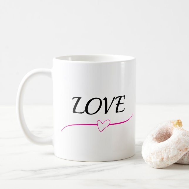 Kärlek i varje klunk Trendig design kaffemugg (Med munk)