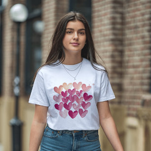 Kärlek i varje slitch   Rosa Heart Valentines T Shirt