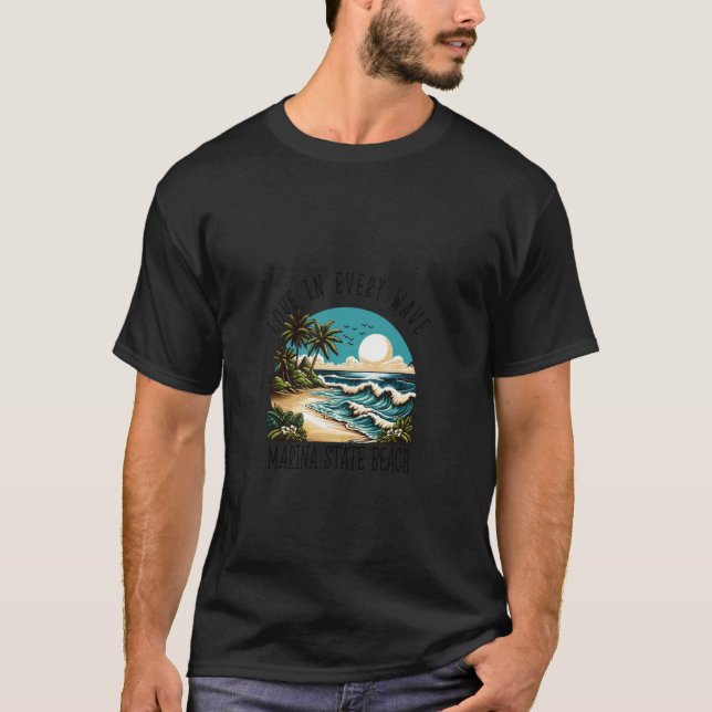 Kärlek i varje våg - Marina State Beach T Shirt (Framsida)