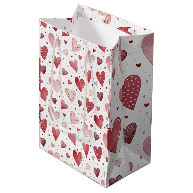 Kärlek i vattenfärg - Whimsical Heart Mönster (Framsidan Vinklad)