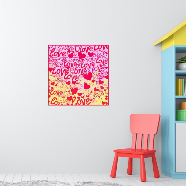 Kärlek i Vibrant Färg Mönster Poster (Barnkammare 1)