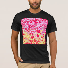 Kärlek i Vibrant Färg Mönster T Shirt