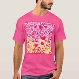 Kärlek i Vibrant Färg Mönster T Shirt