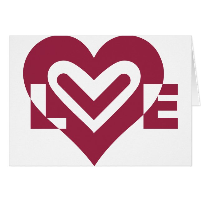 KÄRLEK i VIN LILA Hälsningskort (Framsidan Horizontal)