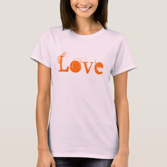 Kärlek i vitt och Orange T Shirt (Framsida)