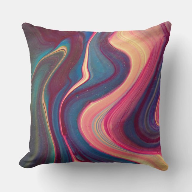 Kärlek i vitt skript med pulverpil för Anpassnings Kudde (Framsida)