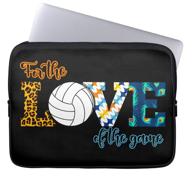 Kärlek i Volleyball Mamma Leopard Laptop Fodral (Framsidan)