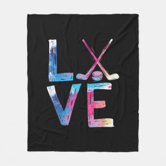 Kärlek Ice Hockey Girls Hockey Gifts Womens Ice Ho Fleecefilt