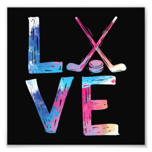 Kärlek Ice Hockey Girls Hockey Gifts Womens Ice Ho Fototryck