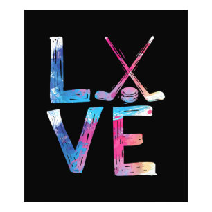 Kärlek Ice Hockey Girls Hockey Gifts Womens Ice Ho Fototryck