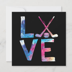 Kärlek Ice Hockey Girls Hockey Gifts Womens Ice Ho Inbjudningar