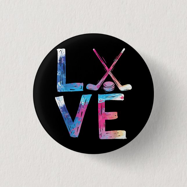 Kärlek Ice Hockey Girls Hockey Gifts Womens Ice Ho Knapp (Framsida)