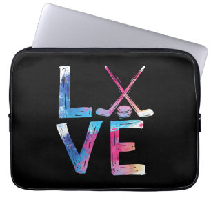 Kärlek Ice Hockey Girls Hockey Gifts Womens Ice Ho Laptop Fodral