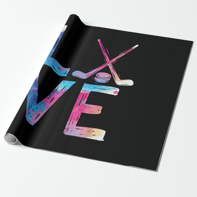 Kärlek Ice Hockey Girls Hockey Gifts Womens Ice Ho Presentpapper (Utrullad)