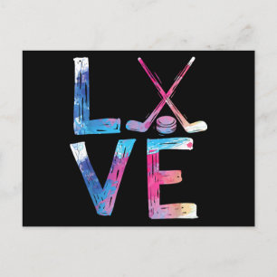 Kärlek Ice Hockey Girls Hockey Gifts Womens Ice Ho Vykort