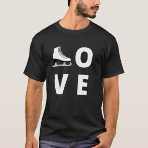 Kärlek Ice Skating Ice Skates Ice Skater Figur Ska T Shirt