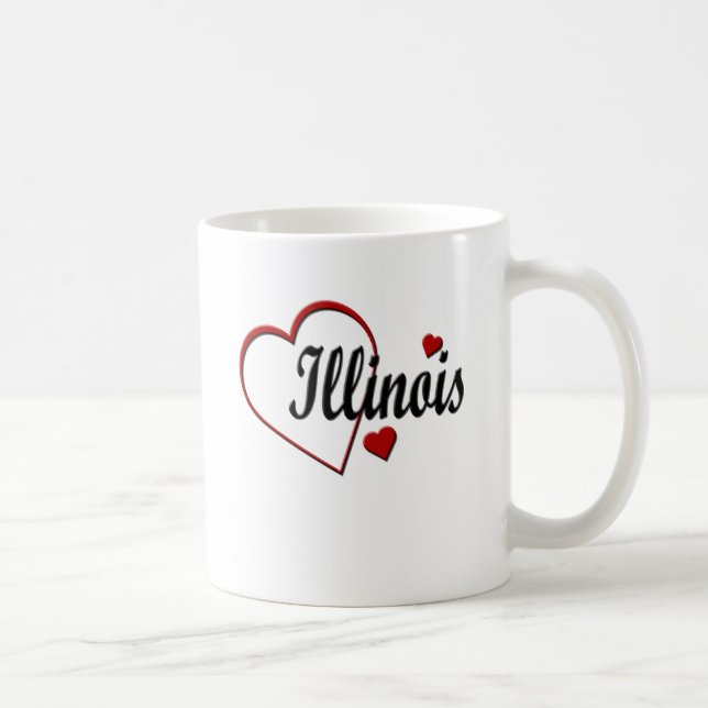 Kärlek Illinois Hearts Mugg (Höger)