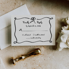 Kärlek | Illustrerad Fransk Bow Bröllop OSA Kort