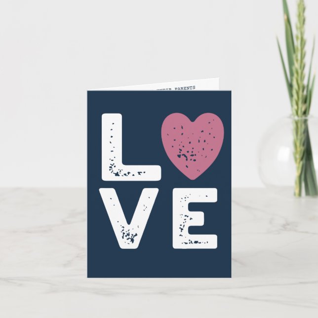 KÄRLEK-inbjudan med minimal grafik, utseende och b Tack Kort (Framsida)