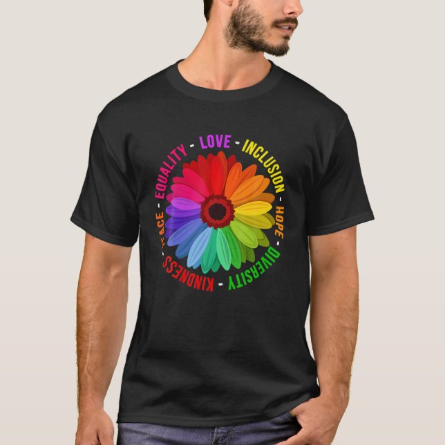 Kärlek Inclusion Hope Diversity Kindness Peace Equ T Shirt (Framsida)