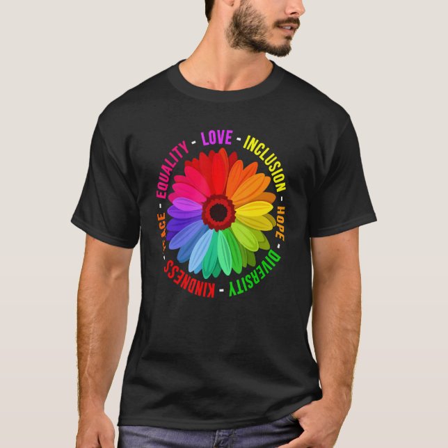 Kärlek Inclusion Hope Diversity Kindness Peace Equ T Shirt (Framsida)