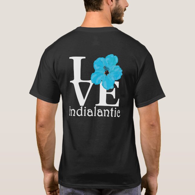 KÄRLEK indialantisk blå Hibiscus T Shirt (Baksida)