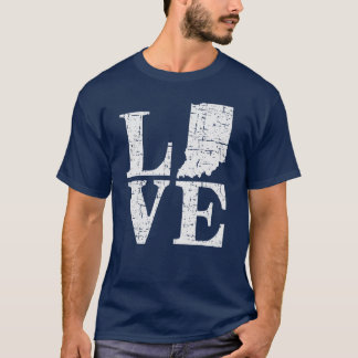 Kärlek Indiana Distressed Vintage IN Hoosier State T Shirt