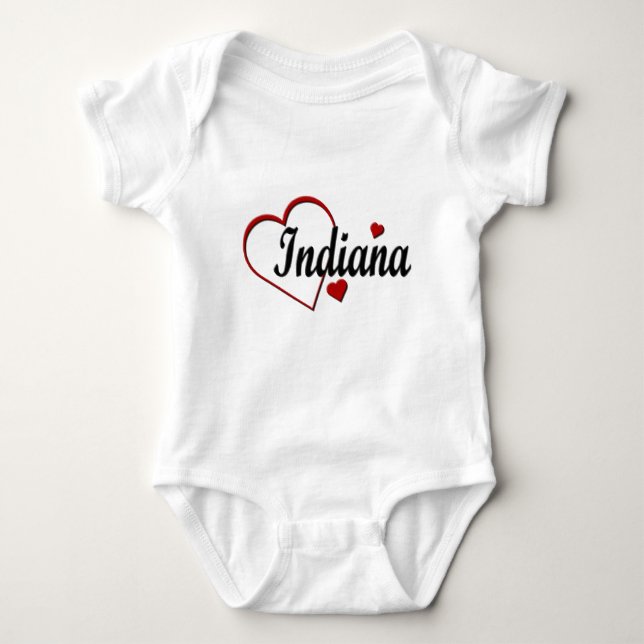 Kärlek Indiana Hearts Spädbarn Tee Shirt (Framsida)