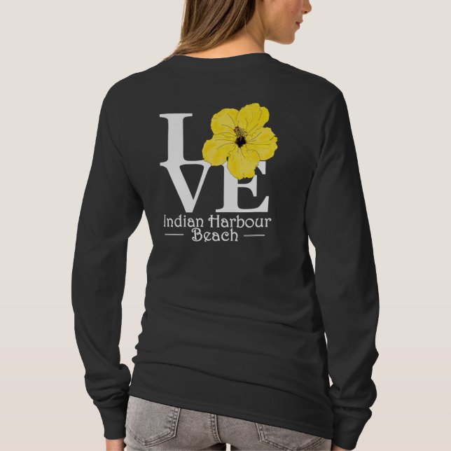 KÄRLEK indisk Harbour Beach Gult Hibiscus T Shirt (Baksida)