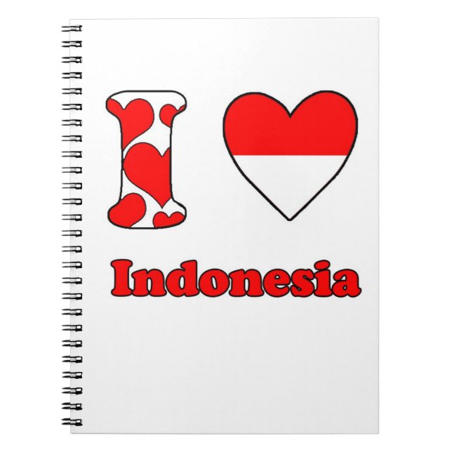 Kärlek Indonesien Anteckningsbok Med Spiral (Framsidan)