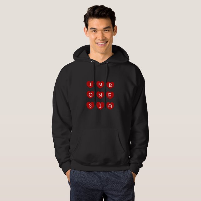 Kärlek Indonesien t-shirt, indonesisk manar top ho Hoodie (Hel framsida)