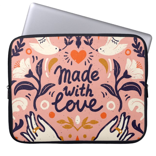 Kärlek inslag: vintagens rosa sammansättning. laptop fodral (Framsidan)