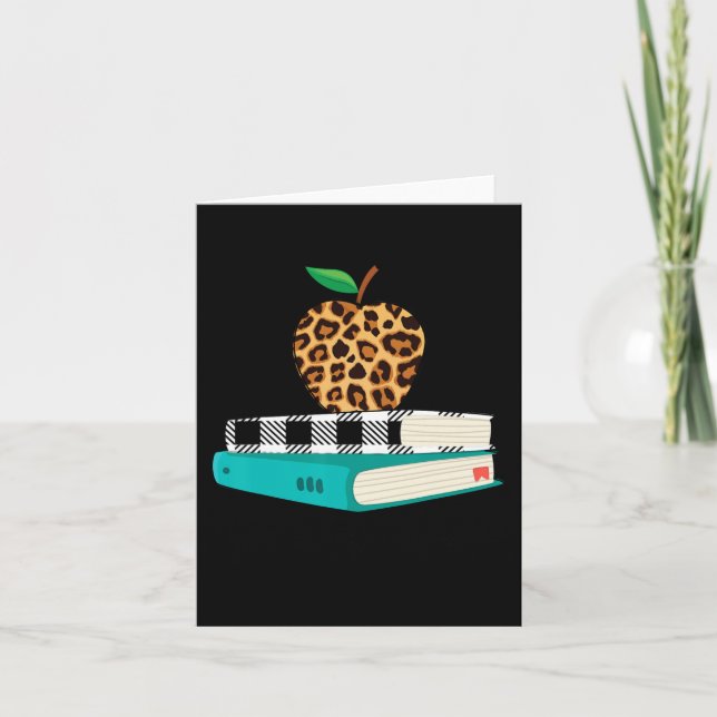 Kärlek Inspire Leopard Skriv ut apple Teacher Funn Kort (Framsida)