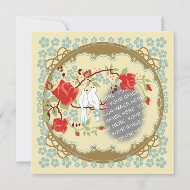 Kärlek inspirerad av förr i tiden inbjudningar (Framsida)