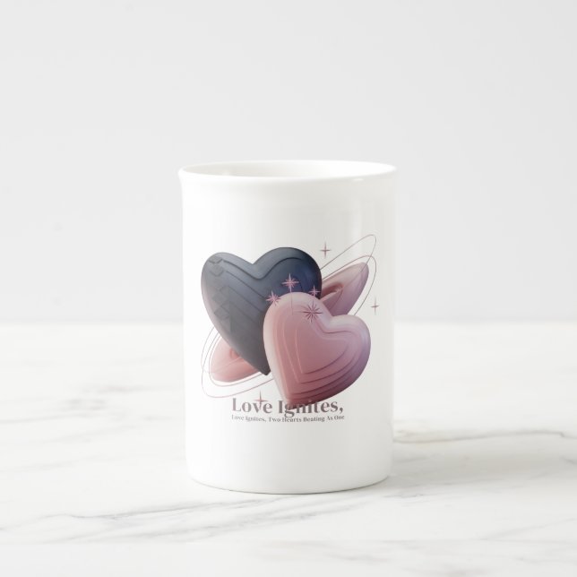 Kärlek-inspirerad kaffe Mugg Benporslin Mugg (Framsidan)