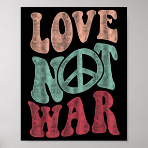Kärlek inte Krig Groovy Fredstecken Poster