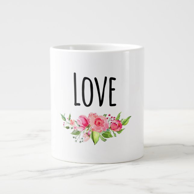 *~* KÄRLEK INTENTION EMOTO Flower Bouquet Jumbo Mugg (Framsidan)