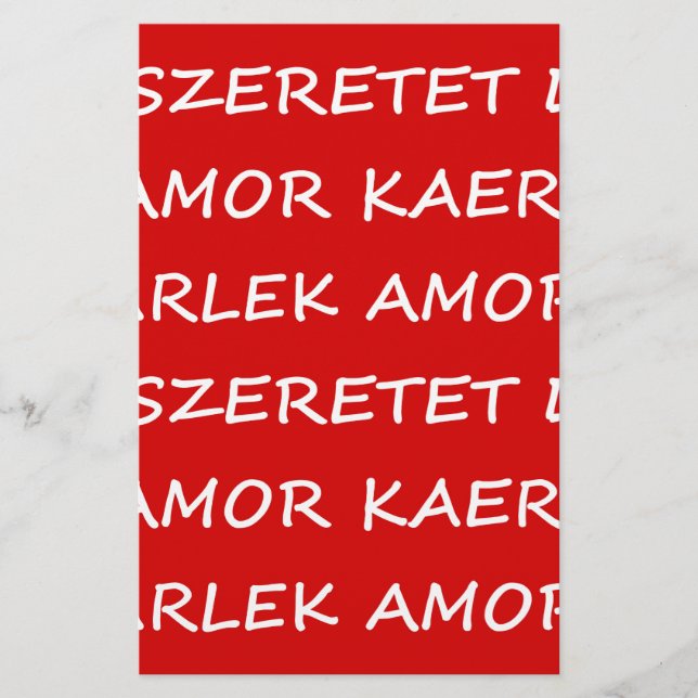 Kärlek Internationell Brevpapper (Framsida)