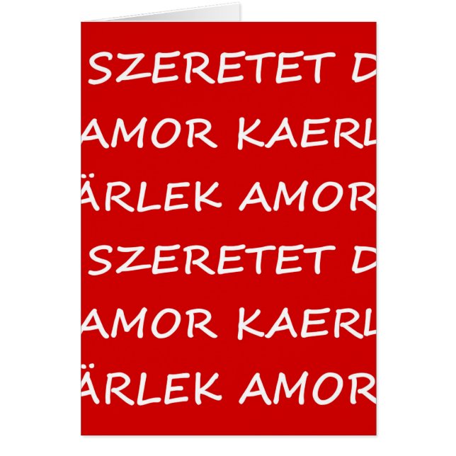 Kärlek Internationell Hälsningskort (Framsidan)