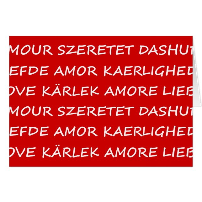 Kärlek Internationell Hälsningskort (Framsidan Horizontal)