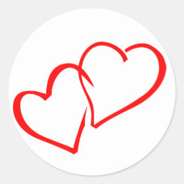 Kärlek-intertwed Hearts Bröllop-märke / försegling Runt Klistermärke