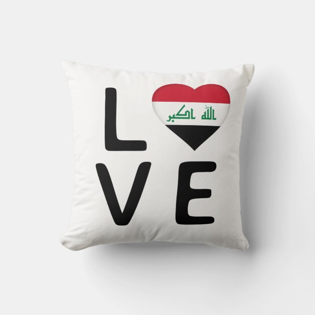 Kärlek - Irak Flagga Kudde (Framsida)