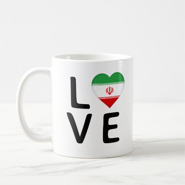 Kärlek - Iran Flagga Kaffemugg (Vänster)