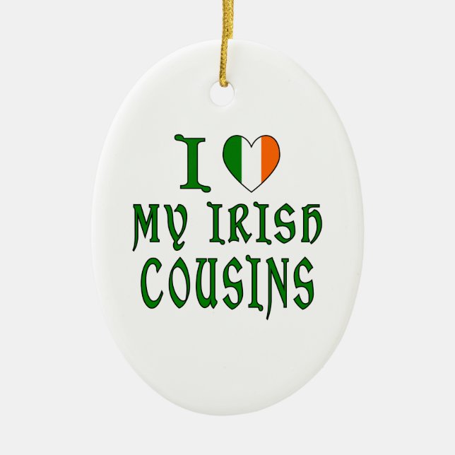 Kärlek irish Cousins Julgransprydnad Keramik (Framsidan)