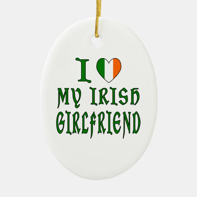 Kärlek Irish Girlkompis Julgransprydnad Keramik (Framsidan)